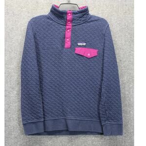 Patagonia Blue and Pink Quilted Women's Sweater